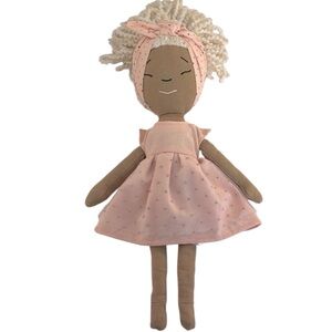 Animal Adventures Plush Girl Doll in Cute Pink Dress